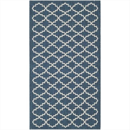 Safavieh 2 Ft. X 3 Ft. -7 In. Accent Indoor-Outdoor Courtyard- Navy And Beige- Machine Made Rug CY6919-268-2